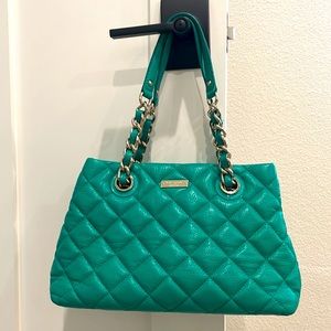 Kate Spade Gold Coast Maryanne Shoulder Bag Teal Green Gold Accents
